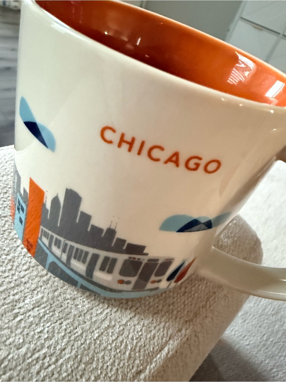 Starbucks Chicago Skyline Mug - White with Orange Interior